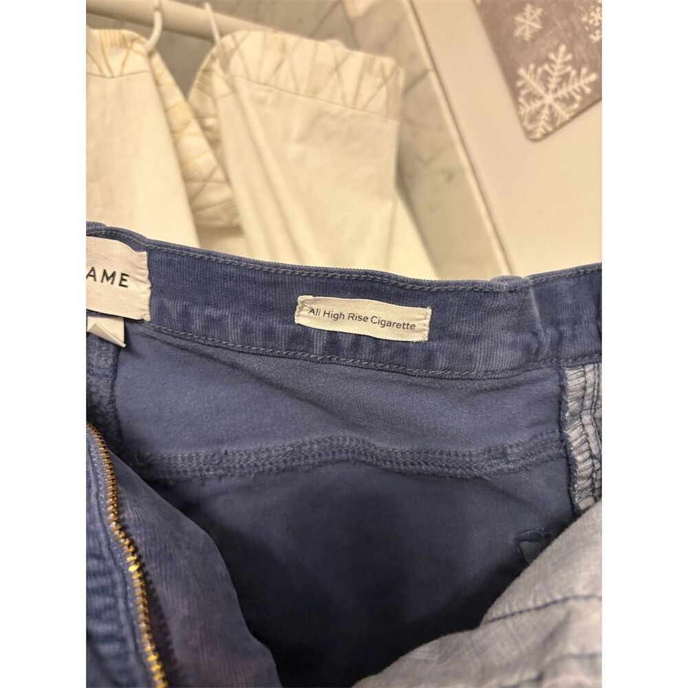FRAME Women's High Rise Cigarette Corduroy Pants Blue Size 30 - Picture 9 of 12
